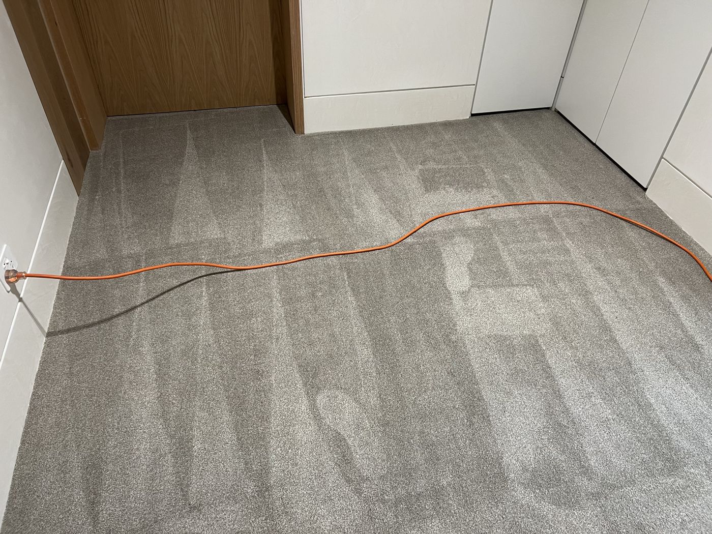 After — cleaned grey carpet