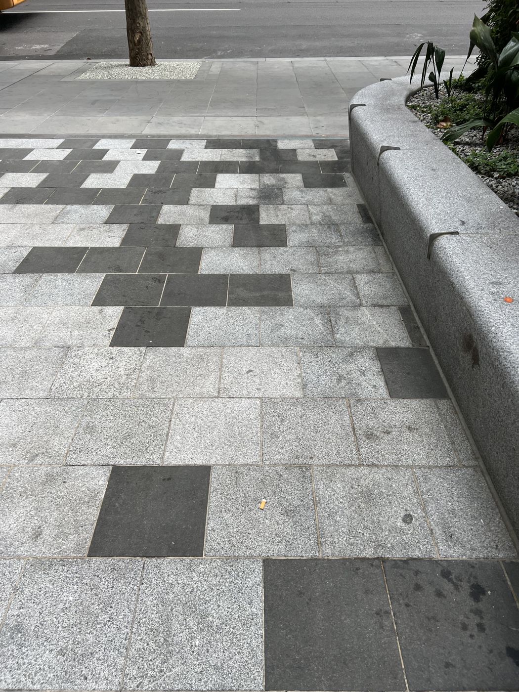Before — grimy pavers