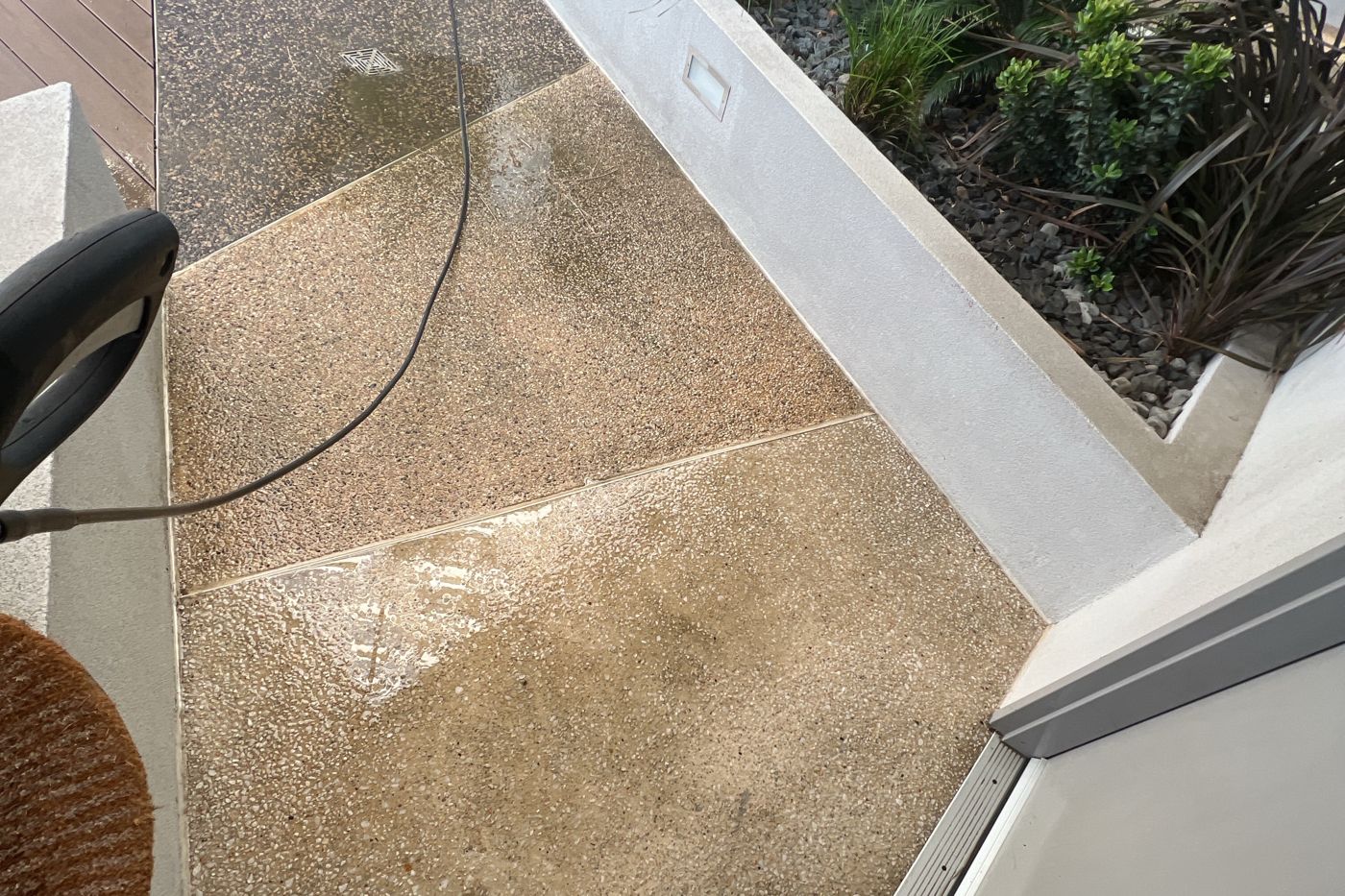 After — cleaned terrazzo entrance